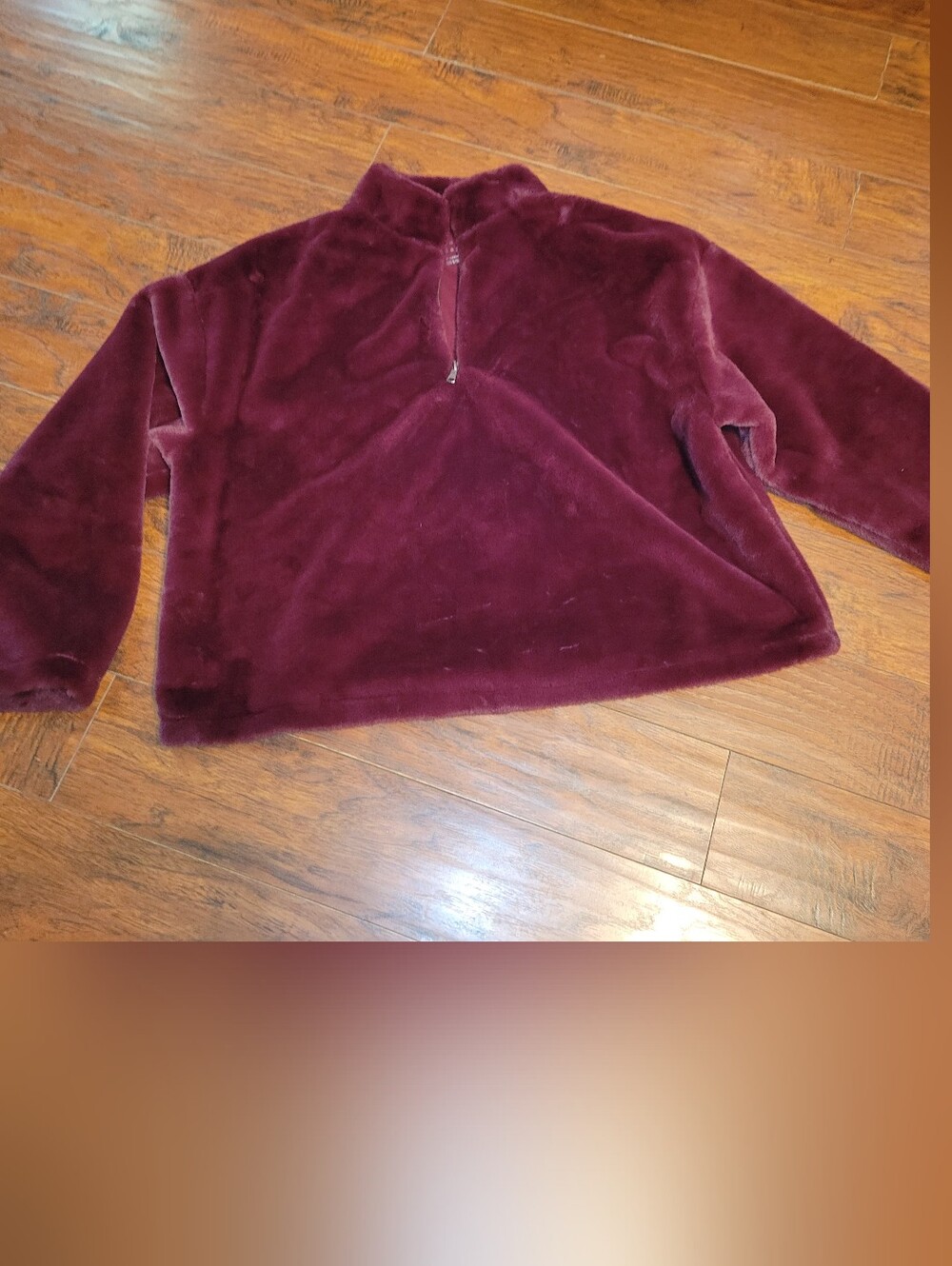 a new day Plush Half-Zip Faux Fur Sweater In Burgundy Wine